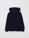Polo Ralph Lauren Cotton Jersey Zipped Hoodie In Navy