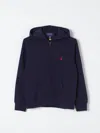 Polo Ralph Lauren Cotton Jersey Zipped Hoodie In Navy