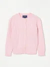 Polo Ralph Lauren Mini-cable Cotton Cardigan In Pink