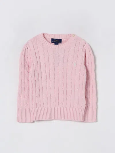 Polo Ralph Lauren Kids' Girls 7-16 Long-sleeve Cable-knit Cotton Sweater In Pink