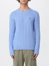 Polo Ralph Lauren Cable-knit Wool-cashmere Jumper In Blue