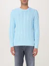 Polo Ralph Lauren Cable-knit Cotton Sweater With Pony Embroidery In Blue