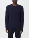 Polo Ralph Lauren Navy Blue Cable-knit Crew-neck Sweater In Blue