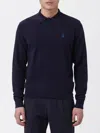 Polo Ralph Lauren Long Sleeves Wool Polo Shirt In Blue