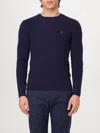 Polo Ralph Lauren Logo-embroidered Cable-knit Cashmere Jumper In Blau
