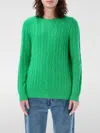 Polo Ralph Lauren Ralph Lauren Green Braided Cotton Sweater In 绿色