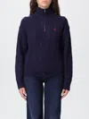 Polo Ralph Lauren Cable-knit High-neck Sweater With Iconic Embroidery In Blue