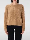 Polo Ralph Lauren Cable-knit Wool And Cashmere Jumper In Brown