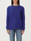 Polo Ralph Lauren All-over Cable Knit Cashmere Blend Sweater In Blue