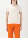 Polo Ralph Lauren Crewneck Cotton T-shirt In Ivory