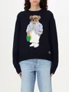 Polo Ralph Lauren Blue Cotton Polo Bear Sweater In Navy