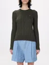 Polo Ralph Lauren Cable-knit Cotton Crewneck Sweater In Olive