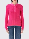 Polo Ralph Lauren Pink Cable-knit Polo Sweater