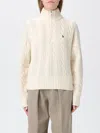 Polo Ralph Lauren Wool And Cashmere Cable Knit Jumper In Pink