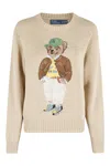 Polo Ralph Lauren Beige Cotton Polo Bear Jumper In Brown