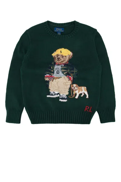 Polo Ralph Lauren Kids Polo Bear-motif Crewneck Jumper In Black