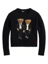 Polo Ralph Lauren Classic Black Sweater With Ribbed Cuffs And Hem In Black