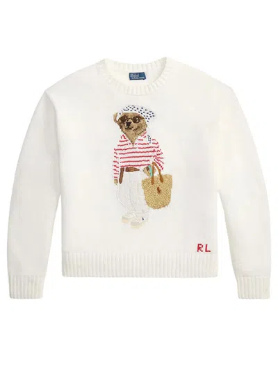 Polo Ralph Lauren Sweater Round Neck Teddy Sweater In White