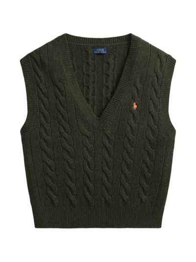 Polo Ralph Lauren Sweater With Braided Weave Green