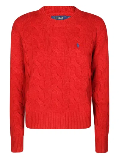 Polo Ralph Lauren Sweater With Embroidered Logo In Red