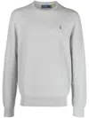Polo Ralph Lauren Logo-embroidered Cotton-cashmere Jumper In Gray