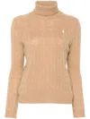 Polo Ralph Lauren Wool And Cashmere Blend Turtleneck Sweater In Neutral