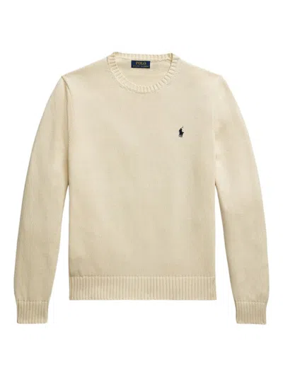 Polo Ralph Lauren Sweater With Polo Pony Embroidery In Neutral