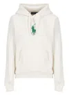 Polo Ralph Lauren Polo Pony Embroidered Drawstring Jersey Hoodie In Grigio