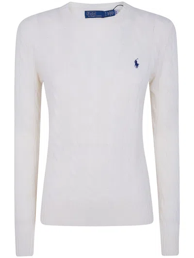 Polo Ralph Lauren Sweater Wool Rws "julianna" Long Sleeves Pullover In White