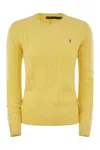 Polo Ralph Lauren Citron Yellow Cotton Sweater With Signature Pony Motif In Yellow