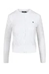 Polo Ralph Lauren Embroidered Cable-knit Cotton Cardigan
