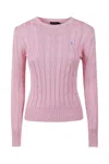 Polo Ralph Lauren Cable Knit Crew Neck Sweater Knitwear Rose In Pink