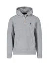 Polo Ralph Lauren Classic Pullover Hoodie With Drawstring In Gray