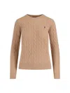 Polo Ralph Lauren Cable-knit Cashmere Blend Sweater With Logo Embroidery In Multi