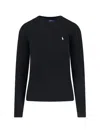 Polo Ralph Lauren Classic Cable Knit Sweater With Round Neckline In Blue