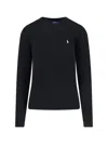Polo Ralph Lauren Classic Cable Knit Sweater With Round Neckline In Blue