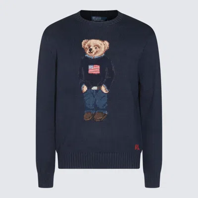 Polo Ralph Lauren Black Cotton Knitwear In Blue