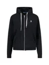 Polo Ralph Lauren Felpa In Misto Cotone Nero Donna In Black