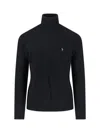 Polo Ralph Lauren Cable Knit Black Turtleneck Sweater With Embroidered Logo In Black