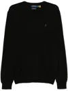 Polo Ralph Lauren Classic Black Wool Long Sleeve Pullover In Black
