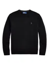Polo Ralph Lauren Logo Embroidered Crewneck Jumper In Black