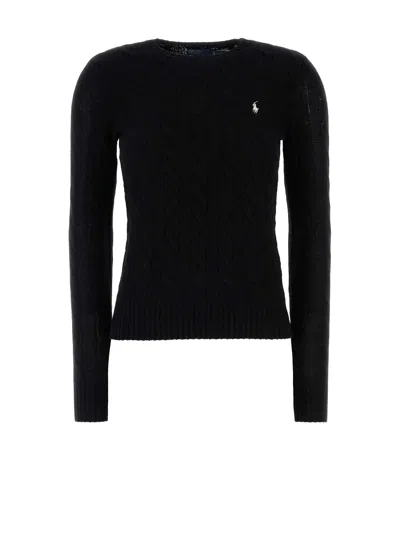 Polo Ralph Lauren Classic Cable Knit Sweater In Luxurious Wool-cashmere Blend In Black