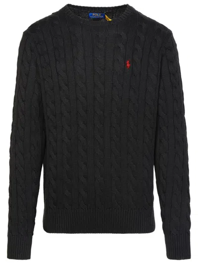 Polo Ralph Lauren Long-sleeved Round-neck Sweater In Black