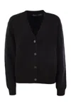 Polo Ralph Lauren Wool And Cashmere V-neck Cardigan In Black
