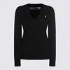Polo Ralph Lauren Kimberly Cable Cotton V Neck Sweater In Multi