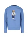Polo Ralph Lauren Relaxed-fit Sweatshirt With Playful Bear Graphic In Blue