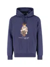 Polo Ralph Lauren Hooded Sweatshirt With Graphic Print And Pocket In Blue