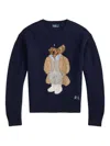 Polo Ralph Lauren Womens Polo Bear Embroidered Wool And Cashmere Jumper Hunter Navy In Blue
