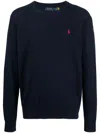POLO RALPH LAUREN POLO RALPH LAUREN COTTON AND LINEN BLEND SWEATER WITH EMBROIDERED LOGO
