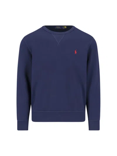 Polo Ralph Lauren Rl Crew Neck Sweatshirt In Blue